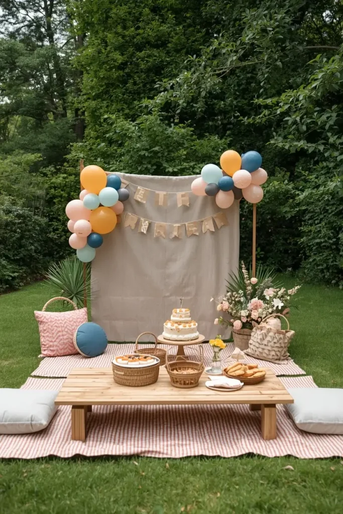 Picnic Theme Birthday Party Setup Ideas