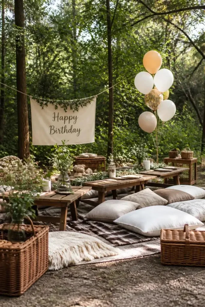 Picnic Theme Birthday Party Setup Ideas
